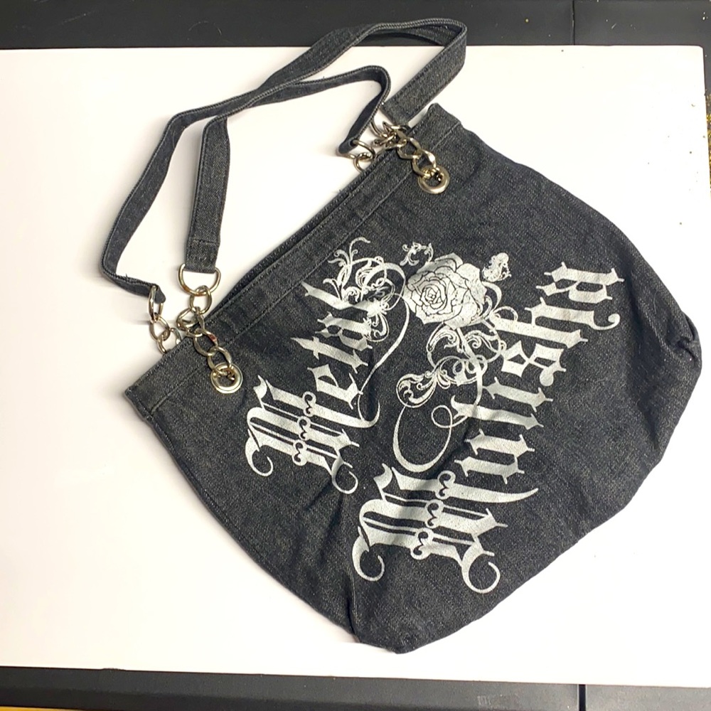 Metal Mulisha denim shoulder purse!